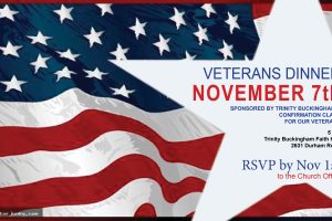 Veterans Dinner — Wednesday, November 7th @5:00 pm in Faith Hall Veterans Dinner — Wednesday, November 7th @5:00 pm in Faith Hall